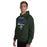 Man wearing Cypress Ridge High School Rams Forest Green Classic Unisex Hoodie 034
