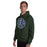 Man wearing Cypress Ridge High School Rams Forest Green Classic Unisex Hoodie 224