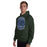 Man wearing Cypress Ridge High School Rams Forest Green Classic Unisex Hoodie 207