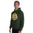 Man wearing Klein Forest High School Golden Eagles Forest Green Classic Unisex Hoodie 209