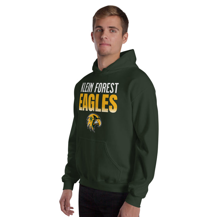 Man wearing Klein Forest High School Golden Eagles Forest Green Classic Unisex Hoodie 024