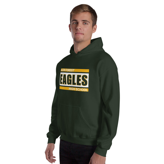 Man wearing Klein Forest High School Golden Eagles Forest Green Classic Unisex Hoodie 098