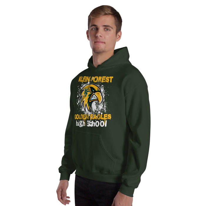 Man wearing Klein Forest High School Golden Eagles Forest Green Classic Unisex Hoodie 205