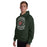 Man wearing The Woodlands High School Highlanders Forest Green Classic Unisex Hoodie 207