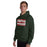 Man wearing The Woodlands High School Highlanders Forest Green Classic Unisex Hoodie 098