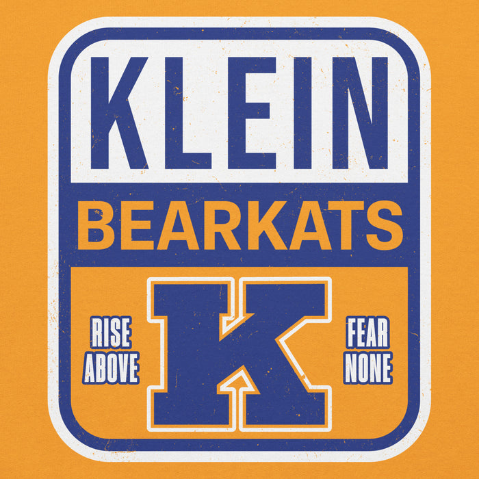 Close-up view of Klein High School Bearkats Gold Classic Unisex Hoodie 001