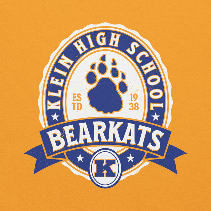 Close-up view of Klein High School Bearkats Gold Classic Unisex Hoodie 212