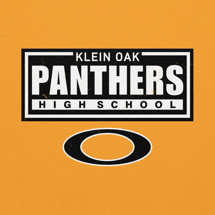 Close-up view of Klein Oak High School Panthers Gold Classic Unisex Hoodie 049
