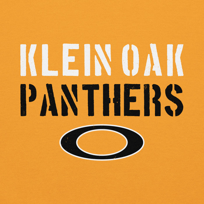 Close-up view of Klein Oak High School Panthers Gold Classic Unisex Hoodie 017