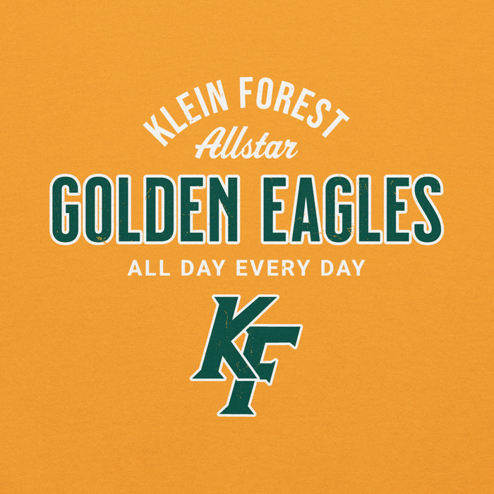 Close-up view of Klein Forest High School Golden Eagles Gold Classic Unisex Hoodie 040