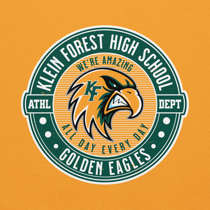 Close-up view of Klein Forest High School Golden Eagles Gold Classic Unisex Hoodie 224
