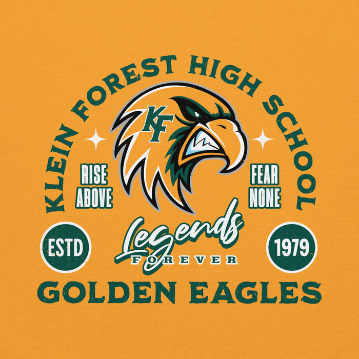 Close-up view of Klein Forest High School Golden Eagles Gold Classic Unisex Hoodie 208