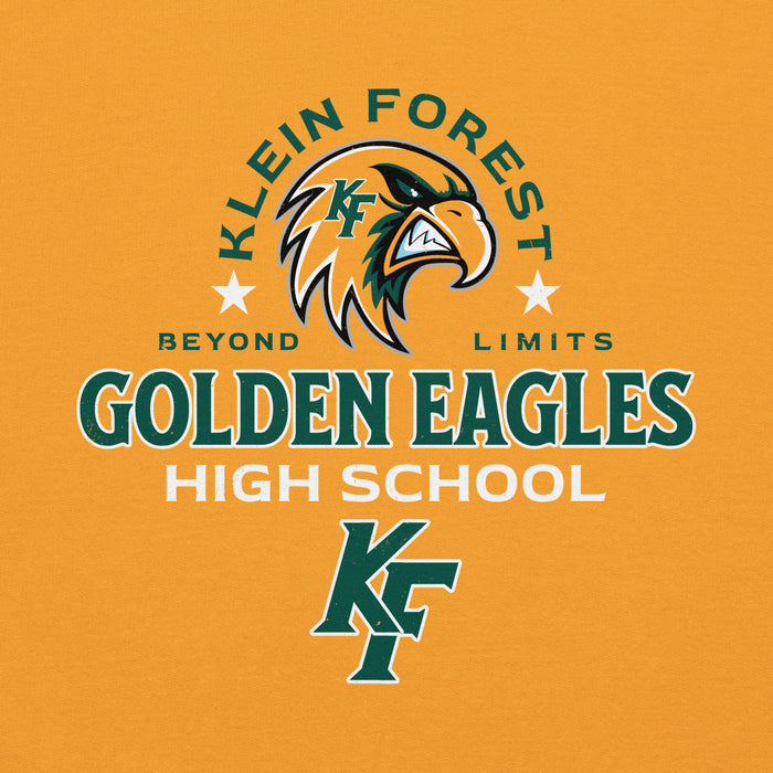 Close-up view of Klein Forest High School Golden Eagles Gold Classic Unisex Hoodie 222