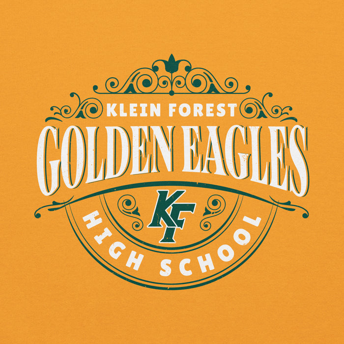 Close-up view of Klein Forest High School Golden Eagles Gold Classic Unisex Hoodie 211