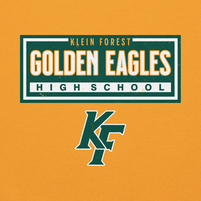 Close-up view of Klein Forest High School Golden Eagles Gold Classic Unisex Hoodie 049