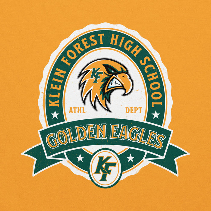 Close-up view of Klein Forest High School Golden Eagles Gold Classic Unisex Hoodie 212