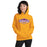 Woman wearing Jersey Village High School Falcons Gold Classic Unisex Hoodie 009