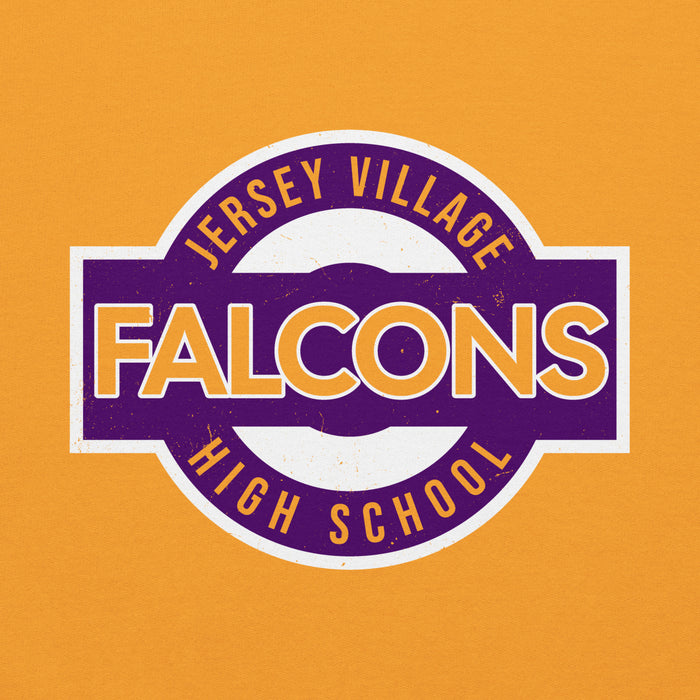 Close-up view of Jersey Village High School Falcons Gold Classic Unisex Hoodie 011