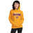 Woman wearing Jersey Village High School Falcons Gold Classic Unisex Hoodie 234