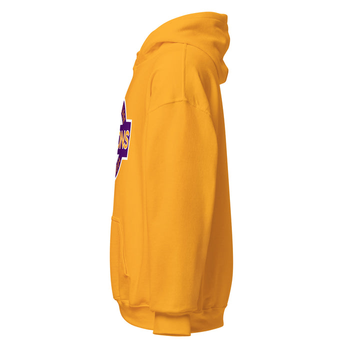 Side view of Jersey Village High School Falcons Gold Classic Unisex Hoodie 011