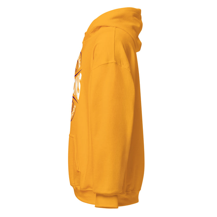 Side view of Jersey Village High School Falcons Gold Classic Unisex Hoodie 218