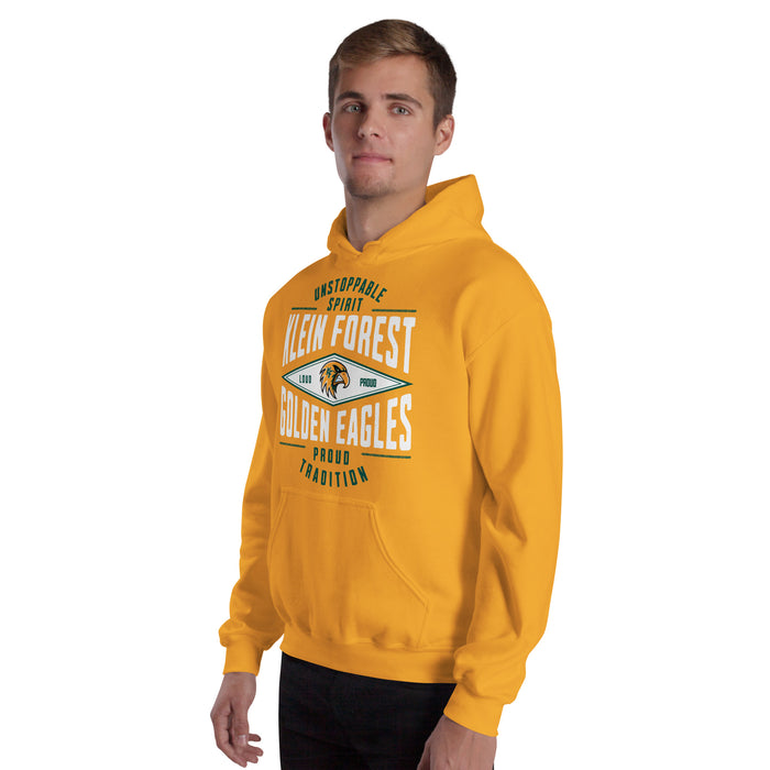 Man wearing Klein Forest High School Golden Eagles Gold Classic Unisex Hoodie 210