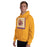 Man wearing Jersey Village High School Falcons Gold Classic Unisex Hoodie 235