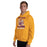 Man wearing Jersey Village High School Falcons Gold Classic Unisex Hoodie 205