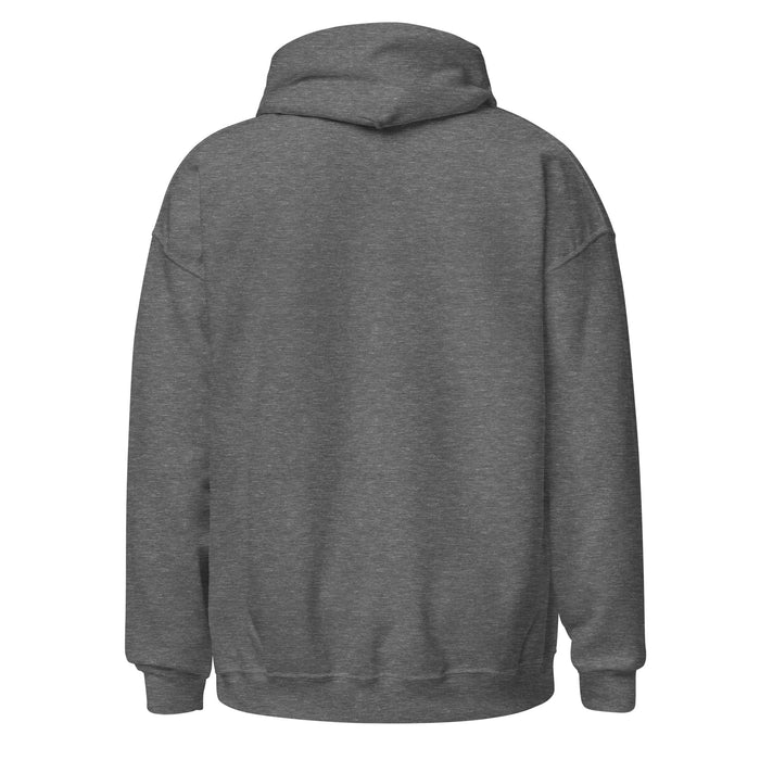 Back view of Tompkins High School Falcons Dark Grey Classic Unisex Hoodie 213