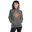 Woman wearing United High School Longhorns Dark Grey Classic Unisex Hoodie 201