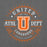 Close-up view of United High School Longhorns Dark Grey Classic Unisex Hoodie 201