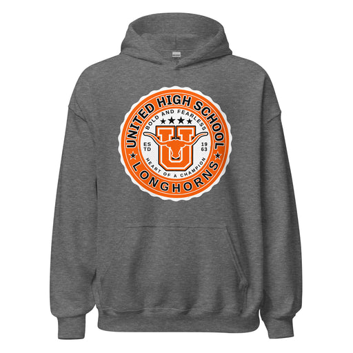 United High School Longhorns Dark Grey Classic Unisex Hoodie 216