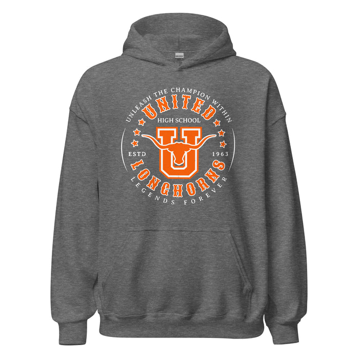 United High School Longhorns Dark Grey Classic Unisex Hoodie 214