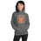 Woman wearing United High School Longhorns Dark Grey Classic Unisex Hoodie 214