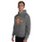 Man wearing United High School Longhorns Dark Grey Classic Unisex Hoodie 201