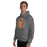 Man wearing United High School Longhorns Dark Grey Classic Unisex Hoodie 214