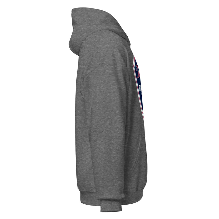 Right side view of Tompkins High School Falcons Dark Grey Classic Unisex Hoodie 225