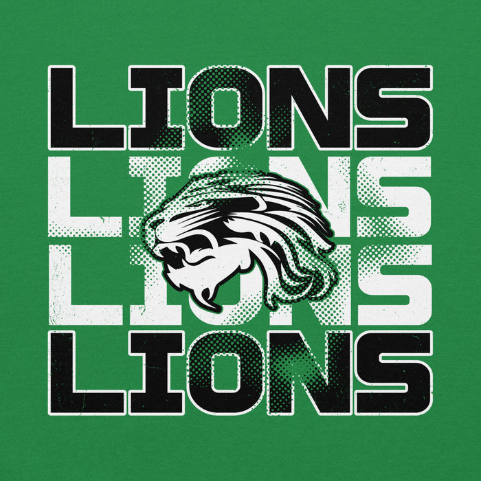 Close-up view of Spring High School Lions Irish Green Classic Unisex Hoodie 233