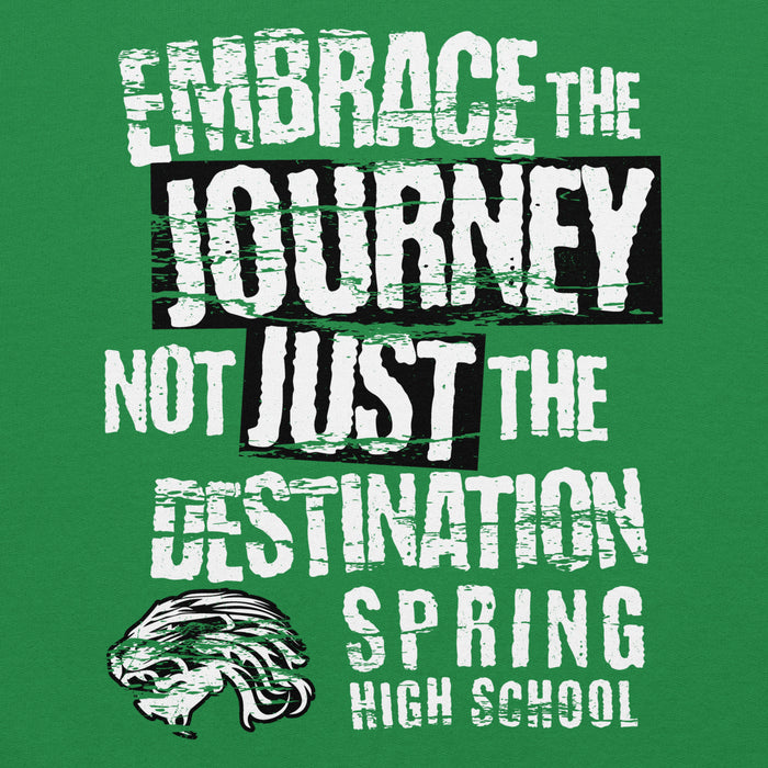 Close-up view of Spring High School Lions Irish Green Classic Unisex Hoodie 232