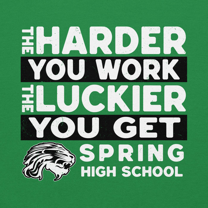 Close-up view of Spring High School Lions Irish Green Classic Unisex Hoodie 238