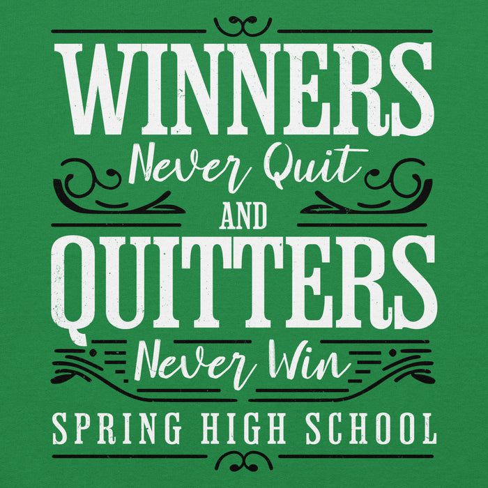 Close-up view of Spring High School Lions Irish Green Classic Unisex Hoodie 237