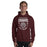 Man wearing a Cinco Ranch High School Cougars Maroon Classic Unisex Hoodie 201