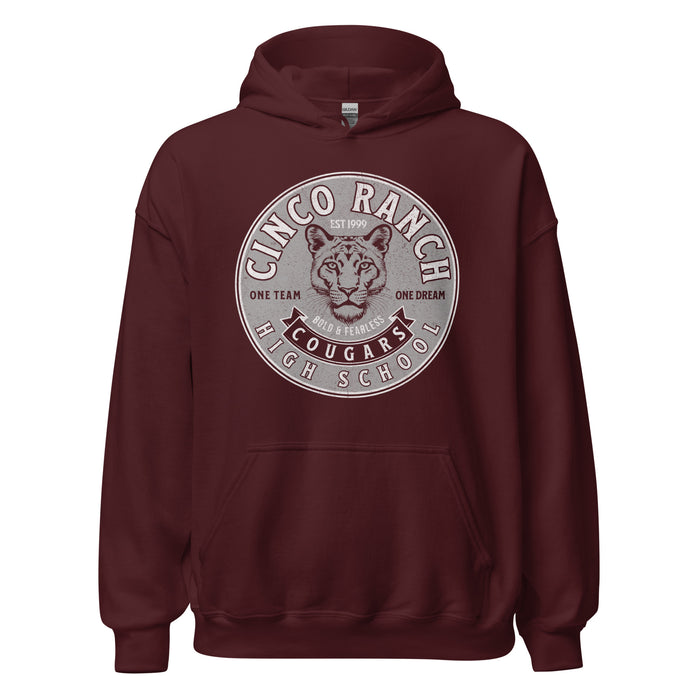 Cinco Ranch High School Cougars Maroon Classic Unisex Hoodie 204