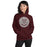 Woman wearing a Cinco Ranch High School Cougars Maroon Classic Unisex Hoodie 204