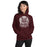 Woman wearing Cy-Fair High School Bobcats Maroon Classic Unisex Hoodie 202