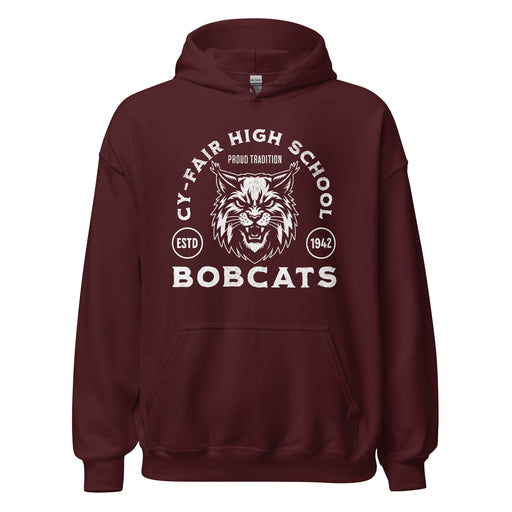 Cy-Fair High School Bobcats Maroon Classic Unisex Hoodie 208