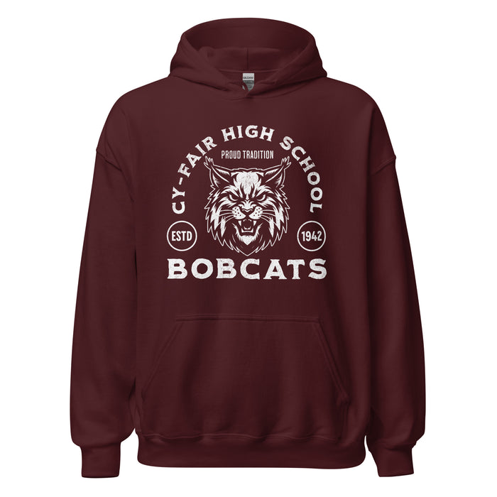 Cy-Fair High School Bobcats Maroon Classic Unisex Hoodie 208