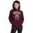 Woman wearing Cy-Fair High School Bobcats Maroon Classic Unisex Hoodie 213