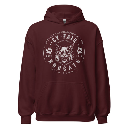 Cy-Fair High School Bobcats Maroon Classic Unisex Hoodie 214