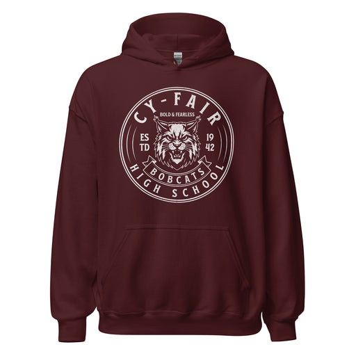 Cy-Fair High School Bobcats Maroon Classic Unisex Hoodie 215